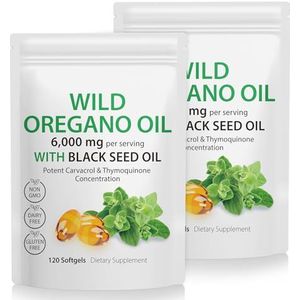 Koningskaarsenblad-extract voor longen, 2 verpakkingen oregano-olie capsules, oregano-olie, 120 zachte capsules 2 in 1 6000 mg