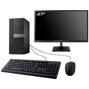 PC Dell Optiplex 3040 MT, display 27 inch Intel G4400 RAM, 8 GB SSD, 2 TB W11 WiFi (gereviseerd)