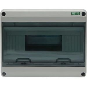 Waterdichte verdeeldoos van kunststof, HT-5/8/12/15/18/24, verdeeldoos, paneelmontage, waterdichte aansluitdoos voor buiten, IP65(HT-12-250 x 195 x 110 mm)
