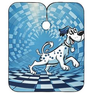 Salon Cape Zwart Blauw Vierkante Swirl Dalmatiërs Kapper Cape Verstelbare Kappers Cape Professionele Kappers Jurk Voor Herbruikbare Kappers Kapper Accessoires 140x168cm