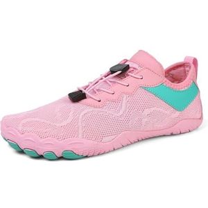 Vrouwen Mesh Oppervlak Ademend Wandelen Water Schoenen Slip Op Blotevoetenvoeten Running Platte Sneakers Mode Casual Antislip Gym Sport Wandelschoenen, roze, 44 EU