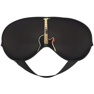 Zwarte Gitaar Unisex Elastische Verstelbare Gesp Ontwerp Verduisterende Slaap Oogmasker voor Thuis Reizen Yoga Kantoor Nap