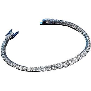 Moissanite diamanten armband met gradiënt vol diamanten meisjes lichte luxe ins niche-ontwerp forsterling zilver voortreffelijk net rood (Color : High carbon model, Size : 22cm)