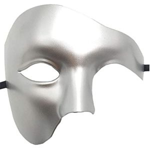 Vrouwen Phantom Maskerade Masker, Half gezichtsmasker voor de Opera Vintage Design Venetiaanse Carnaval Mythologische Griekse stijl (puur zilver)