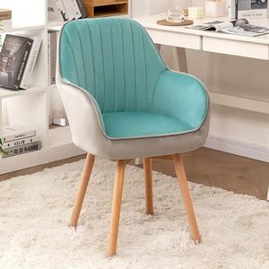 Moderne Bureaustoel Thuis Geen wielen Houten Eetkamerstoelen, Comfortabele Beklede Stoel, Stijlvolle Comfortabele Vanity Chair, voor Kantoor, Studie, Ijdelheid, Slaapkamer (Color : B)