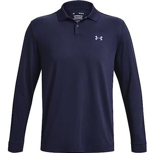 Under Armour Heren Performance Polo 3.0 lange mouw, (410) Midnight Navy / / Pitch Grijs, M
