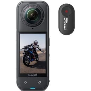Insta360 X5 BMW Motorrad Edition - Waterdichte 8K 360 actiecamera, toonaangevende weinig licht, onzichtbare selfiestick-effect, robuuste en vervangbare lens, 3 uur batterij, ingebouwde windscherm