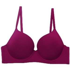 MERAXKL Vrouwen Body Shaping Bra, ondergoed Soft Touch Sexy Deep V Everyday Bra Zachte stalen ring Double-Breasted gesp op de rug (Color : Red, Size : 70C/32C)