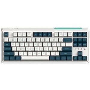 QPSJXN Mechanisch toetsenbord CMK87-SAM 87-toetsen drie modi draadloos Bluetooth Wired Swap PBT keycaps meerdere apparaten (Kaillh White Switch)