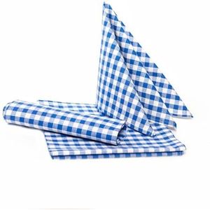 texpot Landhaus servetten 60 x 60 cm - 12 stuks blauw-wit geruit, 5 mm geruit, 100% katoen
