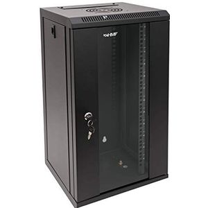 HMF 63312-02 Serverkast 10 inch, 12 HE, netwerkkast, wandkast, 10”, 31,2 x 30 x 61,6 cm, volledig gemonteerd, zwart