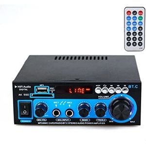 Audioversterker, 80 0W HIFI Bluetooth Power versterker Auto/Home Theater Digitale Power Audio Amplificador for Speaker Treble Bass Control FM USB SD(AK-550 800W)