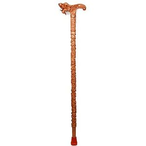 Massief houten wandelstok Krukken Houten riet Ouderen loophulpmiddel Krukken Drakenkop Massief houten stokken met rubberen punt Gehandicapten en ouderen Lichtgewicht stevige wandelstok (de z