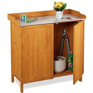 Tuinwerktafel - Tin - Hout - 94 x 94 x 47 cm