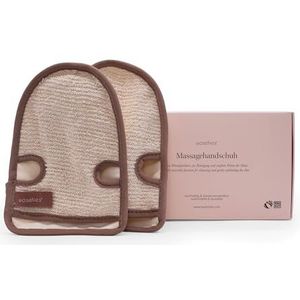 waschies Massagehandschoen, set van 2 stuks, zachte, effectieve lichaamsreiniging en peeling, voor alle huidtypes, herbruikbaar en wasbaar tot 60 °C, huidvriendelijke massage met Ramie-peelingzijde,