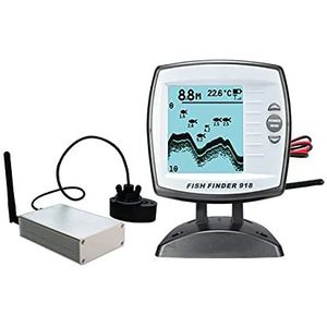 Onderwaterviscamera, Vis vinder FF918-180S Bedrade transducer sensor fishfinder 45 graden echo LCD Vis locator boot fishfinder(Light Grey)