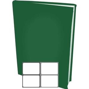 Rekbare boekenkaften A4 - Groen - 12 stuks inclusief grijze labels