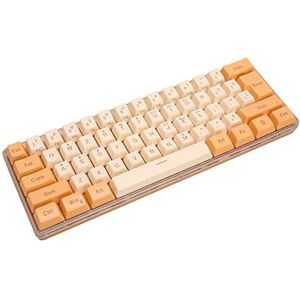Gaming-Toetsenbord Ultraklein Contrastkleur Sneltoets FN-toets Lijnscheiding Mechanisch Toetsenbord voor Thuis (Oranje Beige)