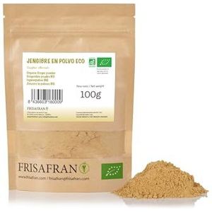FRISAFRAN | Biologische Gemberpoeder | gember gemalen | 100g | Gemberpoeder natuurlijk | Biologische Gemberpoeder | Gemberpoeder veganistisch | zonder toevoegingen | Gemberpoeder | Gember Gemalen