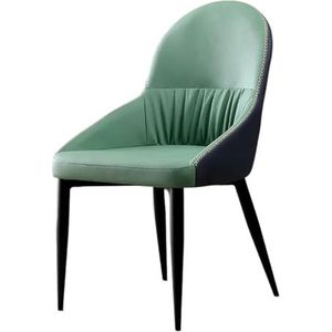 Meal Chairs PU-lederen eetkamerstoelen Moderne keukeneetkamerstoelen met brede zitting, bijzetstoelen for thuis, woonkamer, keuken, restaurant(Green)