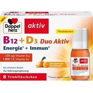 Doppelherz B12 + D3 Duo Actief - Voedingssupplement - 8 Drinkflesjes - Met Vitamine B12 en D3