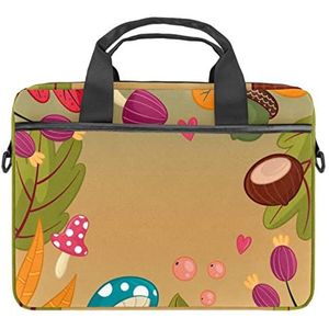 Cartoon Grappige Giraf met Bril Sjaal Laptop Schouder Messenger Bag Crossbody Aktetas Messenger Sleeve voor 13 13.3 14.5 Inch Laptop Tablet Beschermen Tote Bag Case, Kleurrijk herfstpatroonn_mesa De Trabajo, 11x14.5x1.2in /28x36.8x3 cm