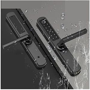 Smart Lock, Waterdicht TTlock Telefoon APP Vingerafdruk Deurslot 304 roestvrij staal 5 Ontgrendelingsmethode zowel for buiten als binnen Zwart,voor Slaapkamer Hotel Kantoor Appartement(2885)