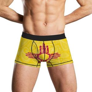 New Mexico Staat Vlag Paisley Patroon Heren Ondergoed Ademend Boxer Slips Zachte Stretch Boxers Trunks