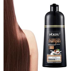 Haarkleurshampoo,500 ml Herbal Black Hair Dye Shampoo voor mannen vrouwen - Snelwerkende haarkleuring in minuten, langdurige geen vervagende kleur met niet-klevende hoofdhuid, beschermt Bexdug