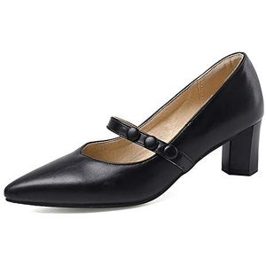 StyliShoes Dress Pumps met blokhak Mary Jane lage schoenen voor dames, zwart, 34 EU