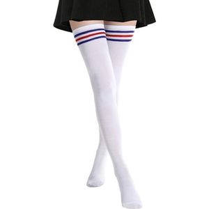 DRESHOW Dames Extra lang Casue Dames Kniekousen Overkniekousen Lange Gestreepte Sokken Thigh High Sokken Sportsokken