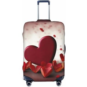 BTCOWZRV Hearts with Love Bagagehoes Elastische Wasbare Koffer Protector Anti-Kras Reizen Bagage Covers Stofdichte Bagage Case Covers Draagbare Koffer Covers Fit 45-70 cm Bagage, Zwart, L