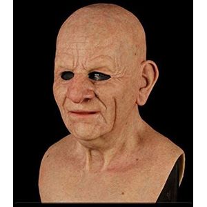 WEJIUAFB Oude Man Masker Realistische Kale Man Masker Rimpel Gezichtsmasker Halloween Party Carnaval Rekwisieten