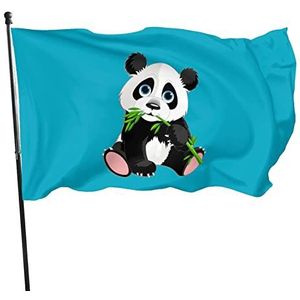 Vlaggenlijn 90X150cm Panda Liefde Bamboe Opknoping Wimpel Enkele Kant Vlag Met Doorvoertules Piraat Vlag Voor Residentiële Decoraties Bruiloft