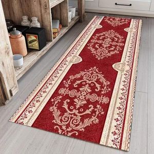 Traditioneel gangloperkleed, klassieke lange tapijtlopers voor entree gang hal vloer antislipmat 60cm/70cm/80cm/100cm breed - vintage rood (Size : 70×100cm)