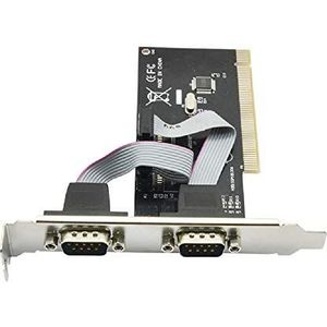 Jeirdus PCI 2-poort seriële uitbreidingskaart, PCI naar industriële DB9 COM RS232 Converter Adapter Controller voor Desktop PC met lage beugel