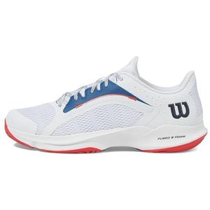 Wilson Hurakn 2.0 Padel Sneakers voor heren, Wit Deja Vu Blauw Wilson Rood, 8.5 UK