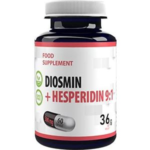 Diosmine Hesperidine 500mg 60 veganistische capsules, laboratoriumgetest door Agrolab Duitsland, hersenvoeding, niet GVO en glutenvrij