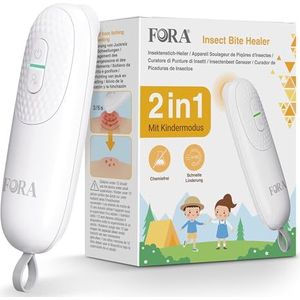 FORA Insectenbeetgenezer, elektrische steekgenezer met kindermodus tegen jeuk en zwelling na muggenbeten, geschikt voor kinderen vanaf 3 jaar