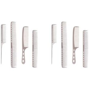 2 set 4pack/lot Ergonomische Handvat Voor Meer Comfortabele Haar Kammen Ervaring Comfortabeler Om Metalen Haar Snijden Kam, Mat zilver