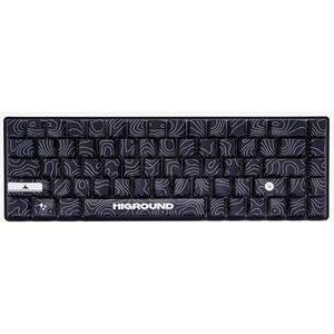 Higround Basecamp 65% mechanische USB-gamingtoetsenborden, programmeerbaar RGB, transparant/doorschijnend, hot-swappable, diep romig klinkend pc-toetsenbord (BLACKICE - witte vlamschakelaar)