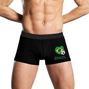 Love Brazil Voetbal Zacht Heren Ondergoed Comfortabele Ademend Fit Boxer Slip Shorts XL