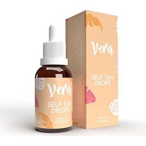 Vera® Zelfbruinende druppels voor natuurlijke bruining, 30 ml, zelfbruinend gezicht met tropisch aroma en voedende ingrediënten, zelfbruinende druppels gezicht, gezichtsdruppels