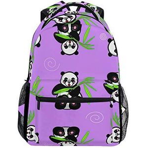 Aangepaste Mode Oorzaak Leuke Panda's Prints Rugzakken Meisjes Jongens School Tassen Schouders Tas Reizen Daypack