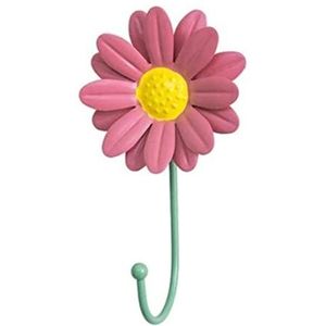 Kapstokhaken Creative Little Daisy Kapstok Ijzeren Muur Kleerhanger Kapstok Tuin Haak Muur Hanger Haken Pretty Home Decoration Kapstok Muur Mount Wandkapstok(Color:Rosa,Size:3pcs)