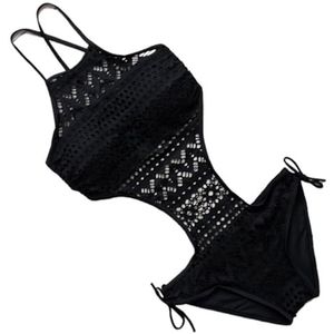 1 STUKS Badpak Rugloos Halter Strand Haak Bikini Badmode Zwart for Vrouwen(Black,S)