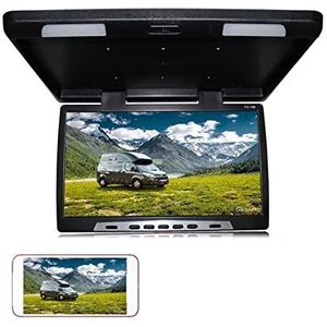 Draagbare dvd-speler voor videospelers op hoofdsteunen in auto's 22 inch autodakmonitor neerklapbaar scherm overhead multimedia video plafond dakmontage display ingebouwde IR USB FM HDMI met HD-rotere