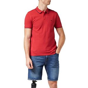 Wrangler Heren Pique Polo T-Shirt, Rood (Red X47), L