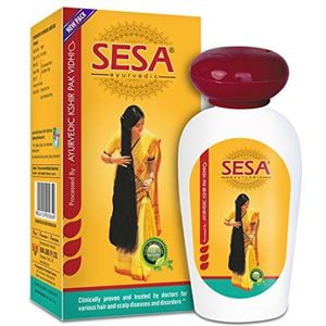 Sesa Ayurvedische haarolie voor haaruitval en haargroei, 5000 jaar oude Kshir Pak Vidhi, Bhringraj en 17 zeldzame kruiden met 5 verzorgende oliën, alle haartypes, geen minerale olie, 100 ml