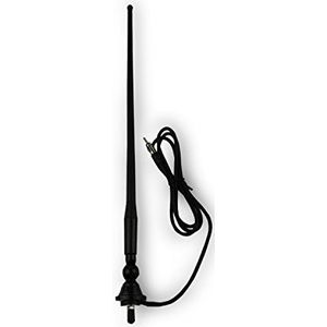 Herdio Waterdichte rubberen radio-antenne, dipool, flexibel, geschikt voor auto, camper en boot, FM, AM, ATV en UTV, zwart